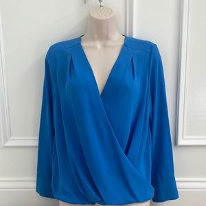 Halogen blue long sleeve blouse